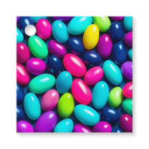 Etiquetas de regalo de arte de jelly bean colorida