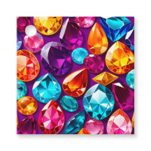 Etiquetas de regalo de arte de joyas coloridas