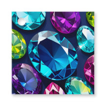 Etiquetas de regalo de arte de joyas coloridas