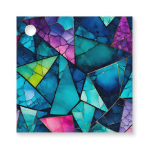 Etiquetas de regalo de arte de mosaico de vidrio c