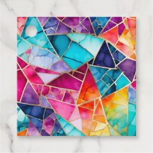 Etiquetas de regalo de arte de mosaico de vidrio c