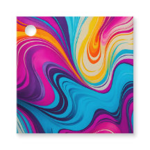 Etiquetas de regalo de arte de papel jaspeado colo