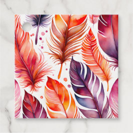 Para Recuerdos Etiquetas de regalo de arte de pluma con acuarela