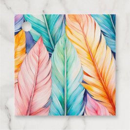 Para Recuerdos Etiquetas de regalo de arte de pluma con acuarela