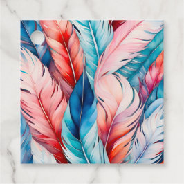 Para Recuerdos Etiquetas de regalo de arte de pluma en acuarela c