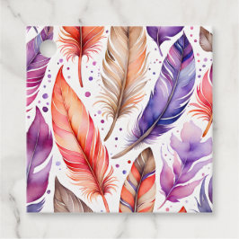 Para Recuerdos Etiquetas de regalo de arte de pluma en acuarela c