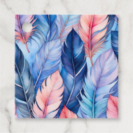 Para Recuerdos Etiquetas de regalo de arte de plumas de color de 