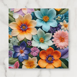 Para Recuerdos Etiquetas de regalo de arte de punto de aguja flor