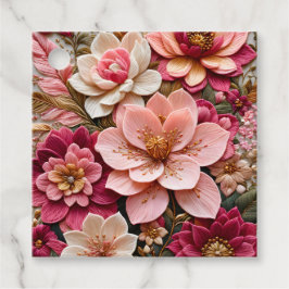Para Recuerdos Etiquetas de regalo de arte de punto de aguja flor