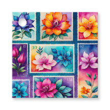 Etiquetas de regalo de arte de sello antiguo color