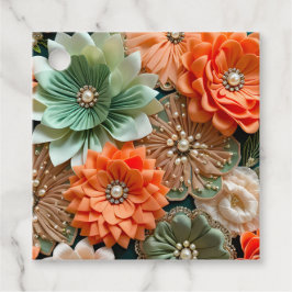 Para Recuerdos Etiquetas de regalo de arte de tela floral colorid