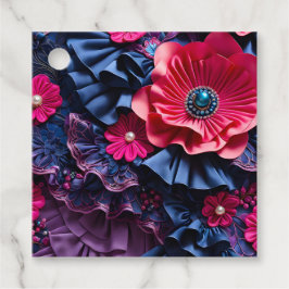 Para Recuerdos Etiquetas de regalo de arte de tela floral colorid