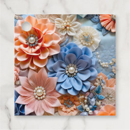 Para Recuerdos Etiquetas de regalo de arte de tela floral colorid