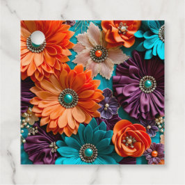 Para Recuerdos Etiquetas de regalo de arte de tela floral colorid