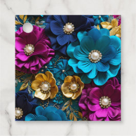 Para Recuerdos Etiquetas de regalo de arte de tela floral colorid