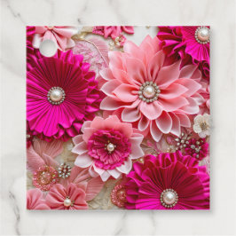 Para Recuerdos Etiquetas de regalo de arte de tela floral colorid