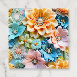 Para Recuerdos Etiquetas de regalo de arte de tela floral colorid