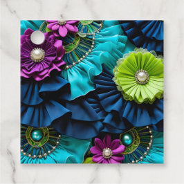 Para Recuerdos Etiquetas de regalo de arte de tela floral colorid