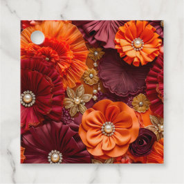 Para Recuerdos Etiquetas de regalo de arte de tela floral colorid