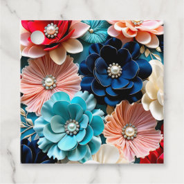Para Recuerdos Etiquetas de regalo de arte de tela floral colorid