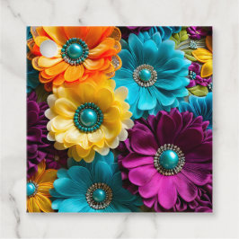 Para Recuerdos Etiquetas de regalo de arte de tela floral colorid