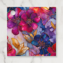 Para Recuerdos Etiquetas de regalo de arte de tinta floral colori