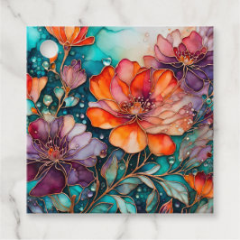 Para Recuerdos Etiquetas de regalo de arte de tinta floral colori