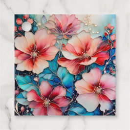 Para Recuerdos Etiquetas de regalo de arte de tinta floral colori