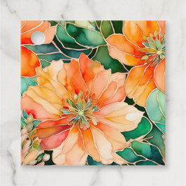Para Recuerdos Etiquetas de regalo de arte de tinta floral colori