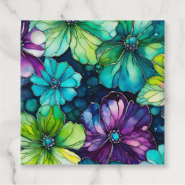 Para Recuerdos Etiquetas de regalo de arte de tinta floral colori