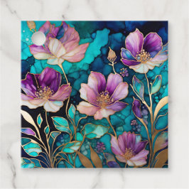 Para Recuerdos Etiquetas de regalo de arte de tinta floral colori