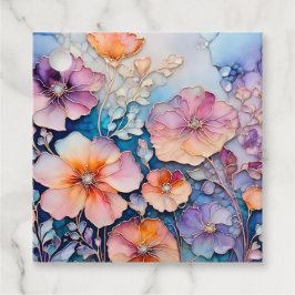 Para Recuerdos Etiquetas de regalo de arte de tinta floral colori