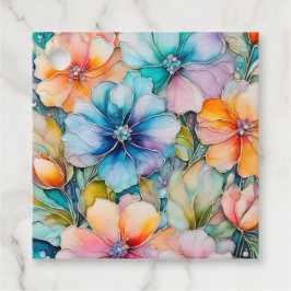 Para Recuerdos Etiquetas de regalo de arte de tinta floral colori