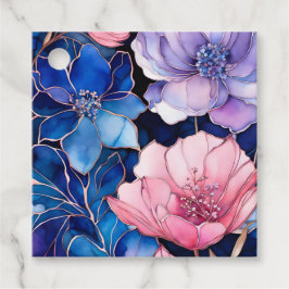 Para Recuerdos Etiquetas de regalo de arte de tinta floral colori