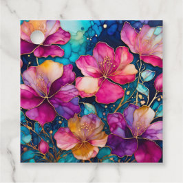 Para Recuerdos Etiquetas de regalo de arte de tinta floral colori