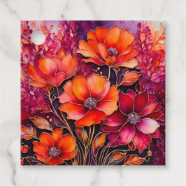 Para Recuerdos Etiquetas de regalo de arte de tinta floral colori