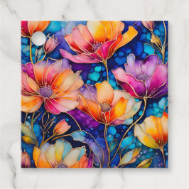 Para Recuerdos Etiquetas de regalo de arte de tinta floral colori