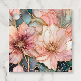 Para Recuerdos Etiquetas de regalo de arte de tinta floral colori
