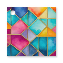 Etiquetas de regalo de arte de vidrio tintado colo