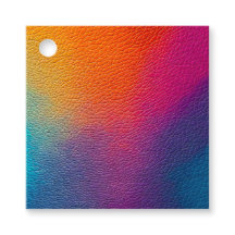 Etiquetas de regalo de arte en cuero coloridas