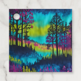 Para Recuerdos Etiquetas de regalo de arte forestal con batik col