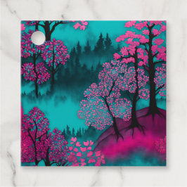 Para Recuerdos Etiquetas de regalo de arte forestal con batik col