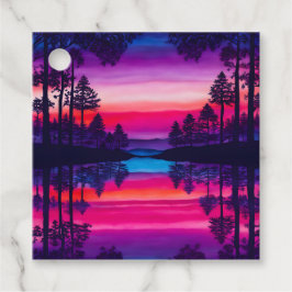 Para Recuerdos Etiquetas de regalo de arte forestal con batik col
