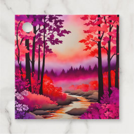 Para Recuerdos Etiquetas de regalo de arte forestal con batik col