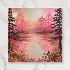 Para Recuerdos Etiquetas de regalo de arte forestal con batik col