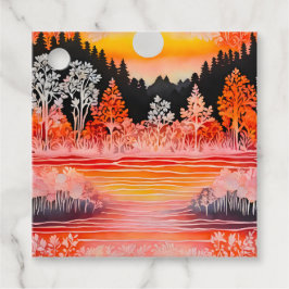 Para Recuerdos Etiquetas de regalo de arte forestal con batik col