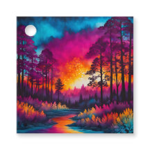 Etiquetas de regalo de arte forestal con batik col