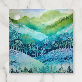 Para Recuerdos Etiquetas de regalo de arte forestal con batik col
