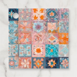 Para Recuerdos Etiquetas de regalo de arte Quilt de mosaico color