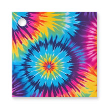Etiquetas de regalo de arte teñido con colores